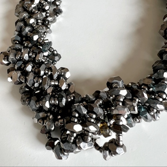 Grey Multi-Strand Statement Necklace - Picture 5 of 6